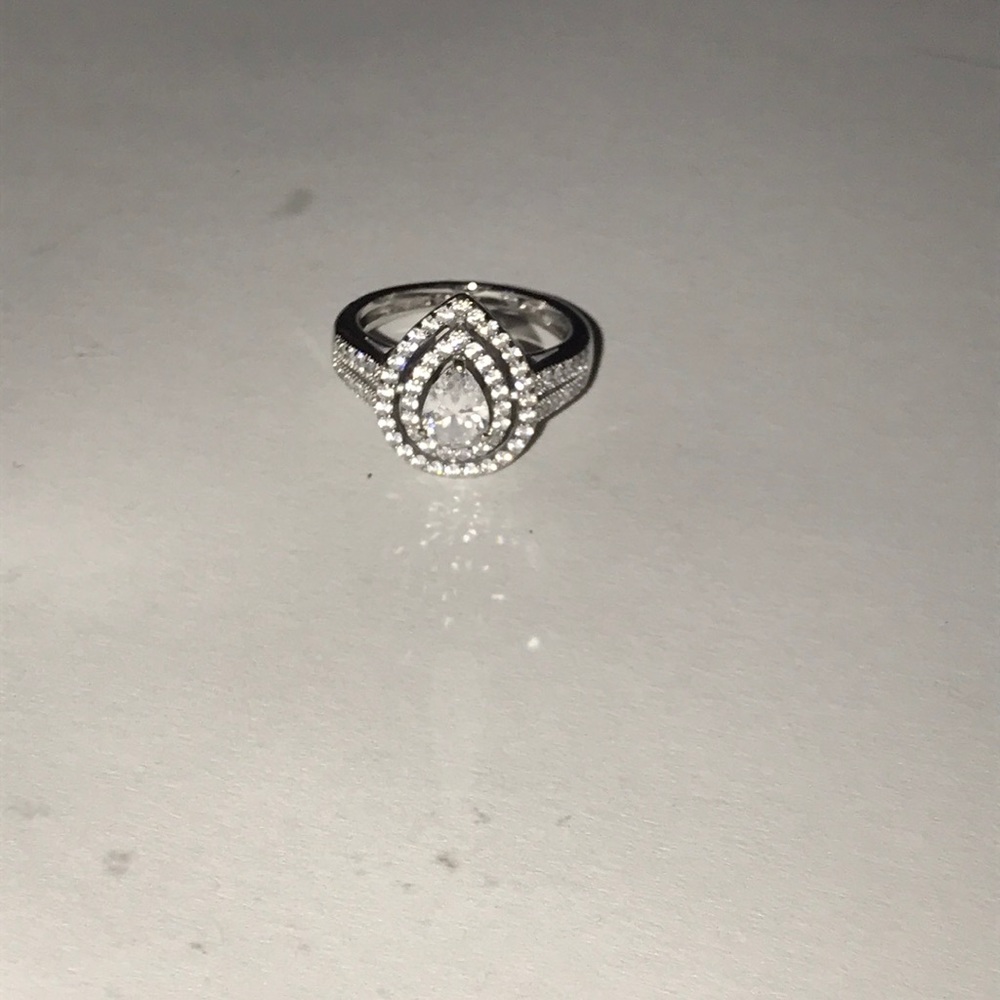 Sterling silver and diamonique ring